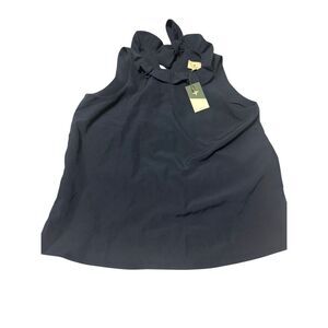 Tuckernuck size XXL navy ruffle neck blouse - NWT